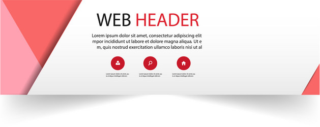 Web header abstract red pink white background vect vector