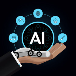 Artificial Intelligence Concept with Robotic Hand vector image