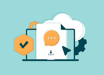 chat history management secure file sharing data vector image