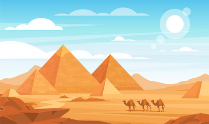 Egyptian Pyramids in the Desert vector image