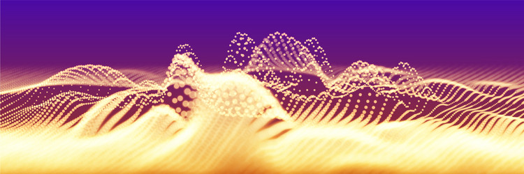 Golden Particle Wave Data Stream vector image