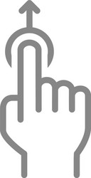 one-touch and swipe up line icon touch screen vector image
