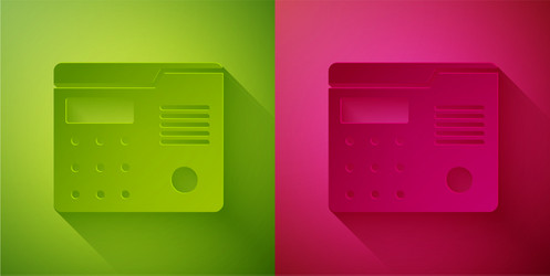 paper cut house intercom system icon isolated vector image