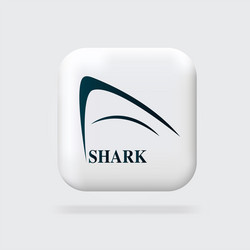 shark logo design minimalistic icon web button vector image