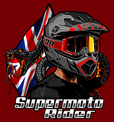 supermoto rider with british flag vector