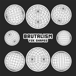 wireframe shapes lined sphere perspective mesh vector image