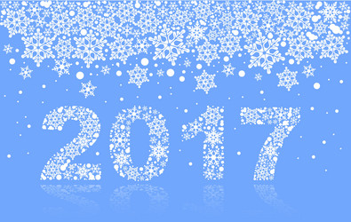 2017 background of snowflakes number text vector image