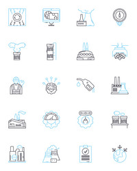 intelligent machines linear icons set robotics vector image