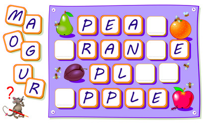 logic puzzle game for kids with exercises vector image