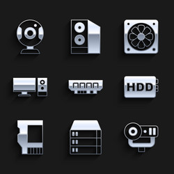 set ram random access memory server data web vector image