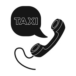 Yellow handset with cord to call a taxi vector