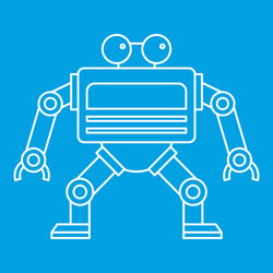 automation machine robot icon outline style vector image