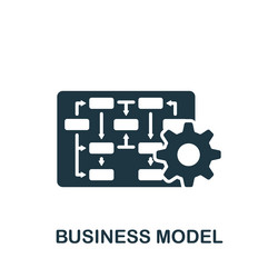 Business model icon monochrome simple vector