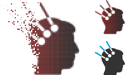 dispersed pixel halftone neural interface icon vector image