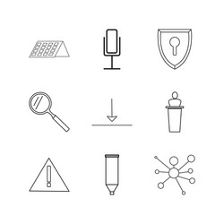 essential linear icon set simple outline icons vector image