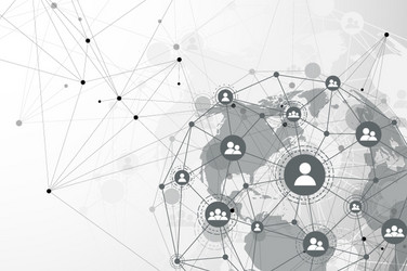 global network connection concept big data vector image