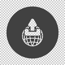 globe with upload symbol icon vector image