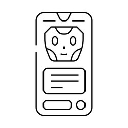 message chat bot line icon vector image