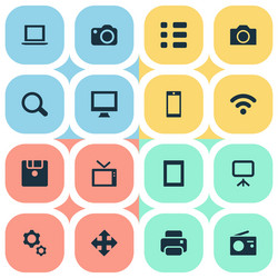 set of simple device icons vector image