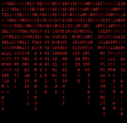 binary code zero one matrix red background vector image