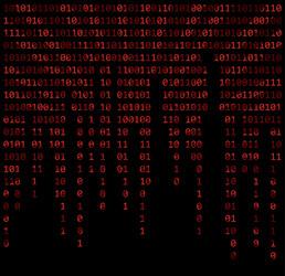 binary code zero one matrix red background vector