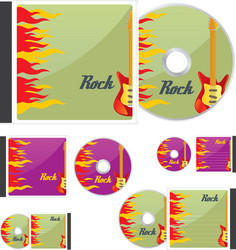 Compact disks with rock layout vector