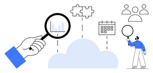 exploring data analytics problem-solving vector image