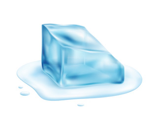 Fading ice cube composition vector