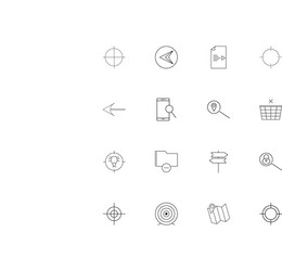 maps and navigation simple linear icons set vector image