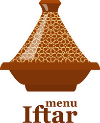 Moroccan tajine isolated vector