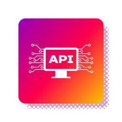 white computer api interface icon isolated vector image