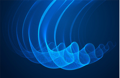 array of magic particles flowing over dark vector image