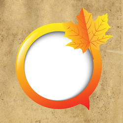 cardboard background with speech bubble and leaf vector image
