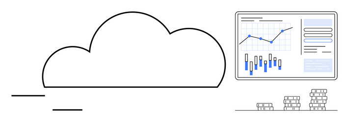cloud computing with data analysis vector image