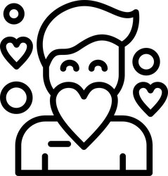 compassion linear style icon design vector image