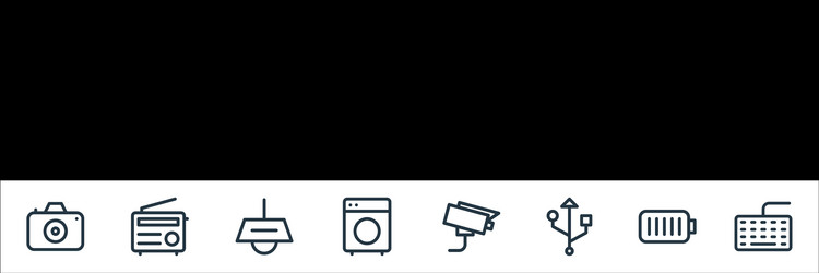 electronics line icons linear set quality vector image