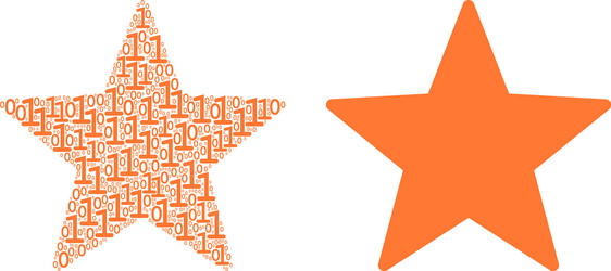 fireworks star mosaic of binary digits vector image