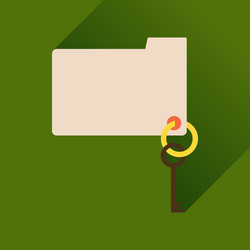 flat icon with long shadow key folder vector image