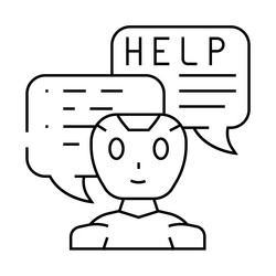 help chat bot line icon vector image