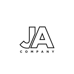 JA Monogram Logo Template - Minimalist Initial Vector Image