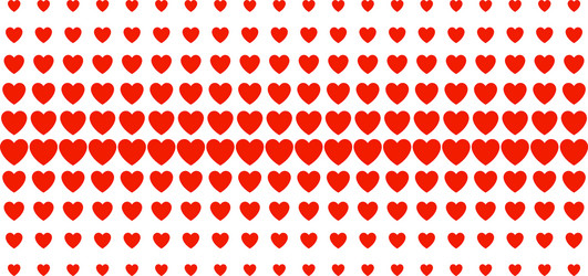 love heart shape halftone array vector image