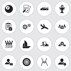 set of 16 editable complex icons includes symbols vector image