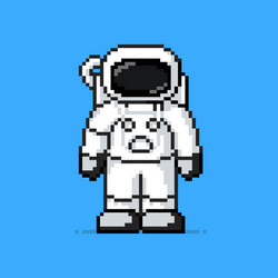 astronaut in pixel art style vector image