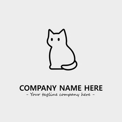 cat character black and white for logo company Vector Image