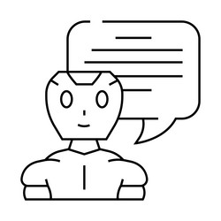 communication chat bot line icon vector image