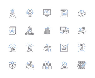efficiency outline icons collection efficient vector image