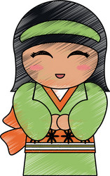 geisha cartoon avatar vector