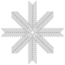geometric snowflake abstract linear pattern vector image
