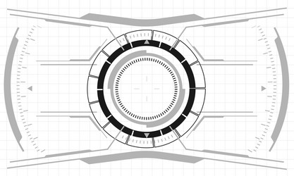 Hud sci-fi interface screen monochrome view vector