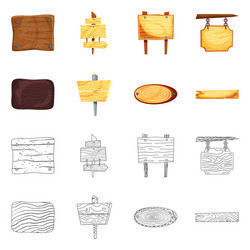 isolated object raw and forest symbol set vector image